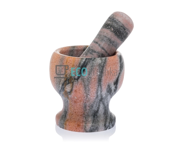 Ступка камяна з товкачем Сіро-Рожева FRU-059 Ступка камяна з товкачем Сіро-Рожева FRU-059