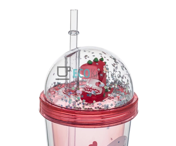 Стакан акриловий з подвійною стінкою 380 мл Червоний 69- ...