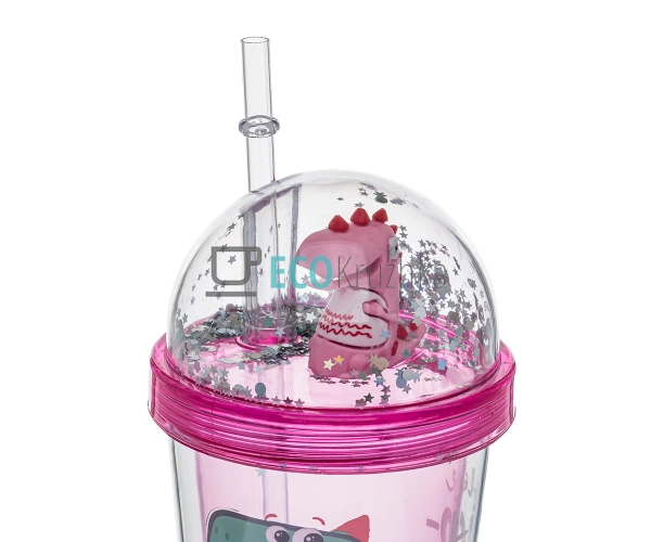 Стакан акриловий з подвійною стінкою 380 мл Рожевий 69-1 ...