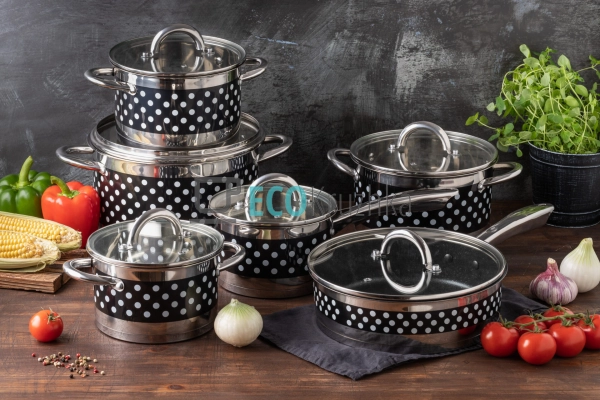 Набір посуду нержавіюча сталь 12 предметів Edenberg EB-4 ... Набір посуду нержавіюча сталь 12 предметів Edenberg EB-4 ...
