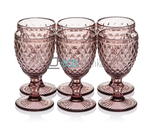 Келихи для вина з кольорового скла 6 шт Glassware 240мл  ...