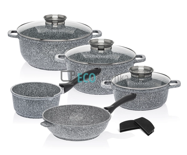 Набір посуду із мармуровим покриттям 10 предметів Edenbe ...