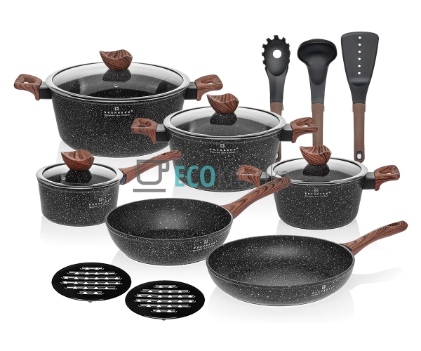 Набір кухонного посуду з мармуровим антипригарним покрит ...