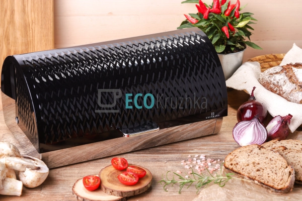 Хлібниця Edenberg з нержавіючою основою та відкидною кри ...