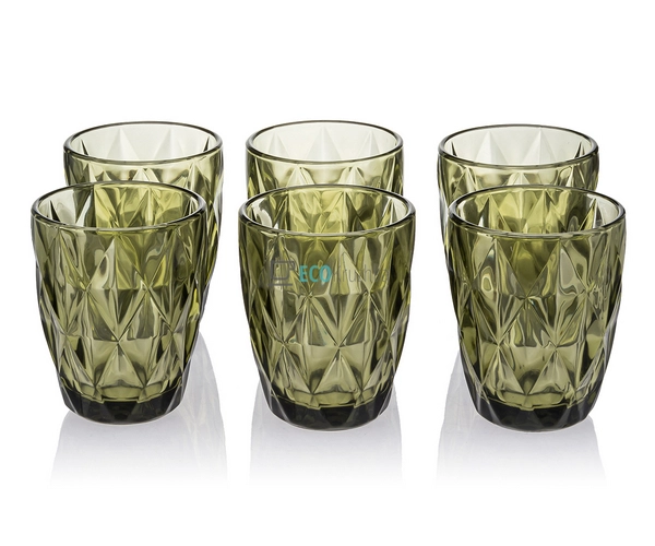 Набір кольорових склянок 6шт Glassware 270 мл 6 Смарагдо ... Набір кольорових склянок 6шт Glassware 270 мл 6 Смарагдо ...