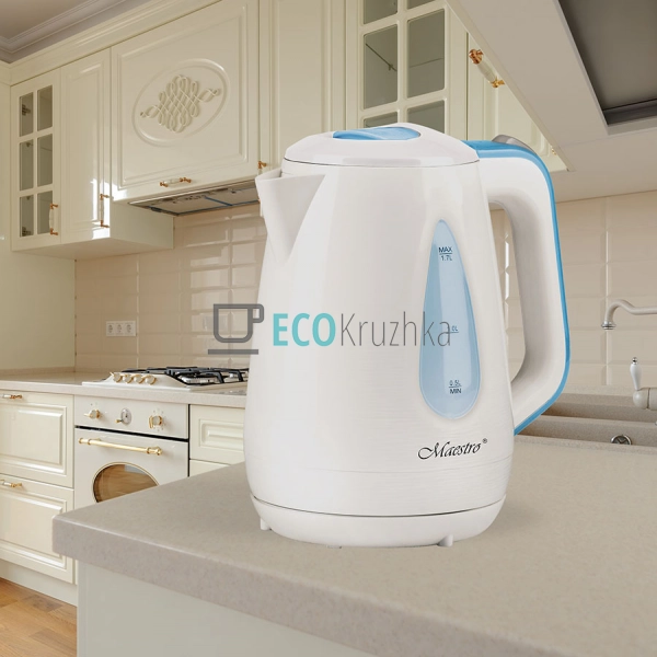 Електричний чайник 1.8л 2000Вт Біло-Блакитний Maesrto MR ...