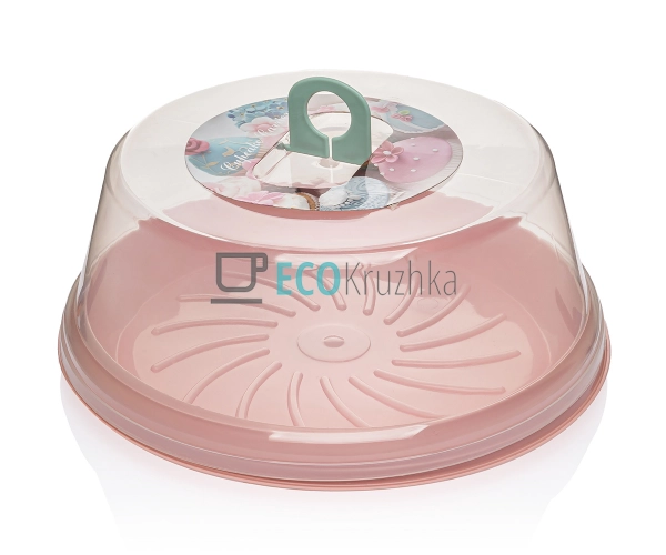 Тортниця з кришкою 30х11.7см Рожева WHW72623-4