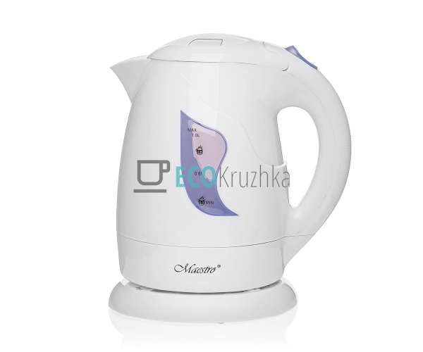 Електричний чайник 1л 850 Вт Біло-Фіолетовий Maesrto MR- ...