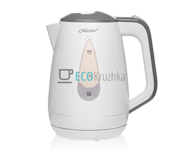 Електричний чайник 1.8л 2000Вт Біло-Сірий Maesrto MR-031