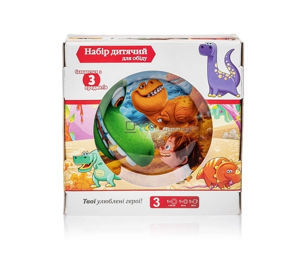 Набір скляного посуду для дітей 3 предмета Дракончики зе ...