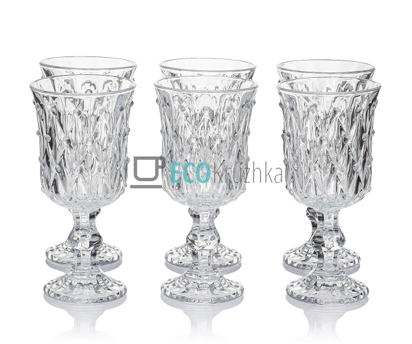 Келихи для вина зі скла 6 шт Glassware 200мл Прозорий EK ... Келихи для вина зі скла 6 шт Glassware 200мл Прозорий EK ...