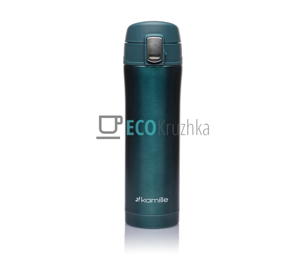 Термокружка Kamille 450мл з нержавіючої сталі Смарагдовий EK8615