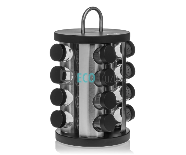 Набір ємностей для спецій на прямокутній підставці 16шт  ...