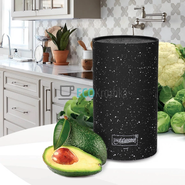 Підставка для ножів кругла 18 х 11 см з наповнювачем Чор ...