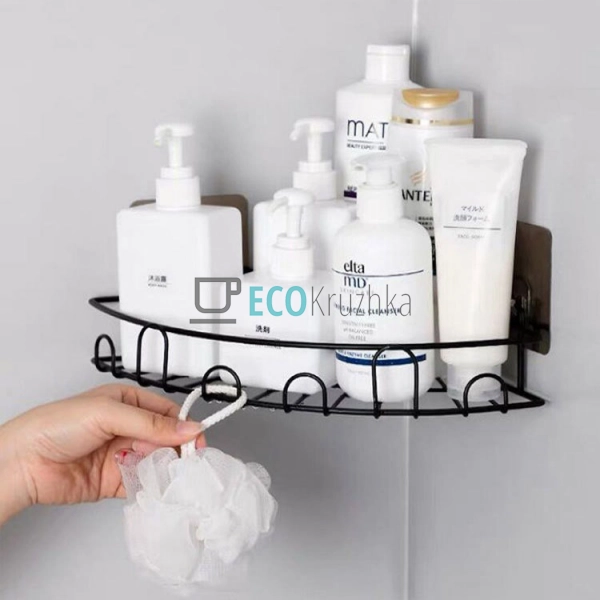 Кутова полиця Чорна на самоклеючих липучках 23х6см TL004 ... Кутова полиця Чорна на самоклеючих липучках 23х6см TL004 ...