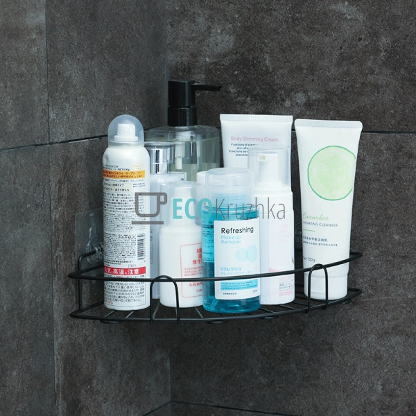 Кутова полиця Чорна на самоклеючих липучках 23х6см TL004 ... Кутова полиця Чорна на самоклеючих липучках 23х6см TL004 ...