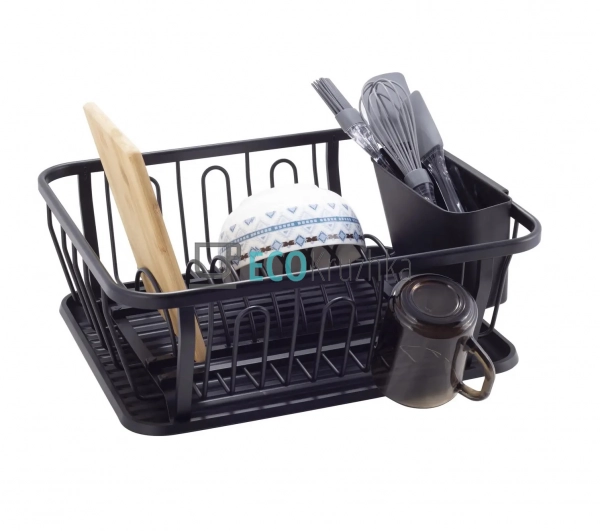 Сушарка для посуду Ofenbach 37.5х33х15 см з алюмінію з піддоном KM-100400