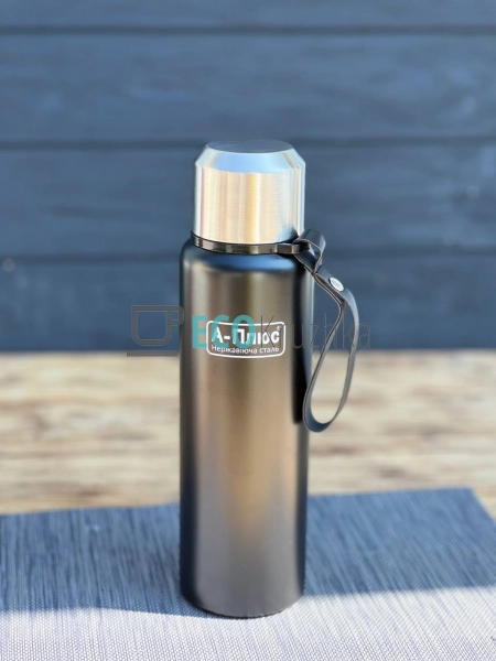 Термос 700 мл з чашкою Чорний A-Plus 1791L Термос 700 мл з чашкою Чорний A-Plus 1791L