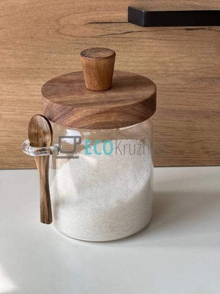 Цукорниця 450 мл з деревяною ложкою SNT32253 Цукорниця 450 мл з деревяною ложкою SNT32253