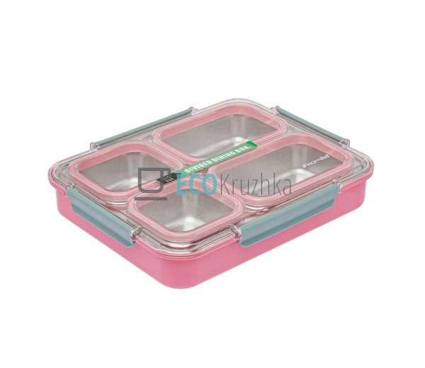 Ланч бокс обідній Kamille Рожевий 1200мл KM-2146RZ