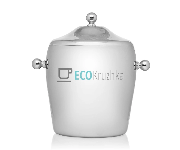 Відро для льоду з кришкою 2л із нержавіючої сталі з двом ...