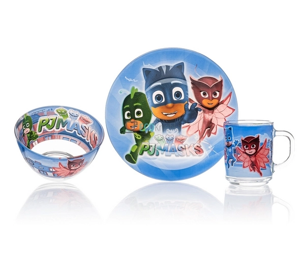 Набір скляного посуду для дітей 3 предмета Супергерої в  ...