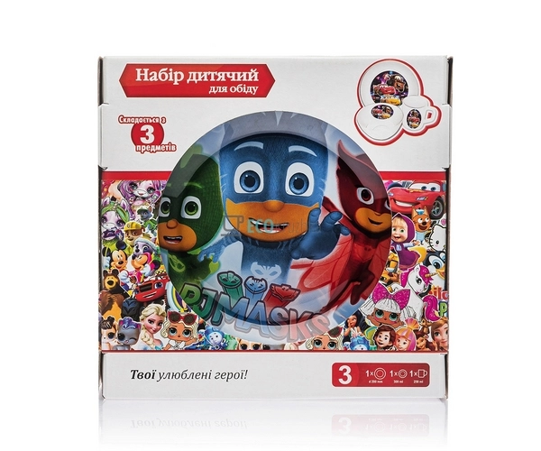 Набір скляного посуду для дітей 3 предмета Супергерої в  ...