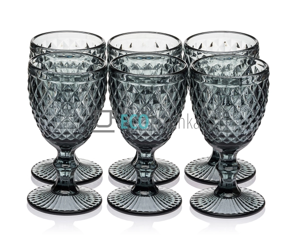 Келихи для вина з кольорового скла 6 шт Glassware 240мл  ...