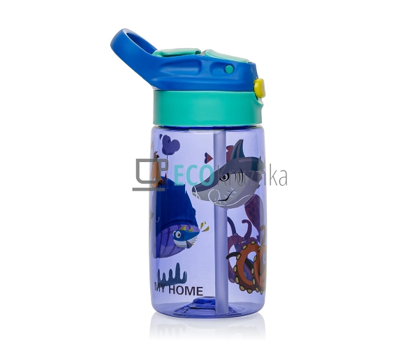 Пляшка для води із трубочкою 500 мл Синій EK12339 Пляшка для води із трубочкою 500 мл Синій EK12339