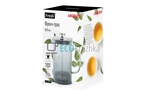 Френч-прес Ardesto Fresh, 800 мл, сірий, матовий, пласти ... Френч-прес Ardesto Fresh, 800 мл, сірий, матовий, пласти ...