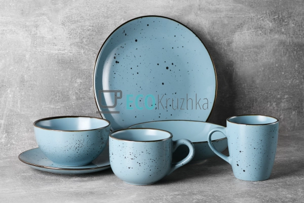Тарілка обідня Ardesto Bagheria, 26 см, Misty blue, кера ...