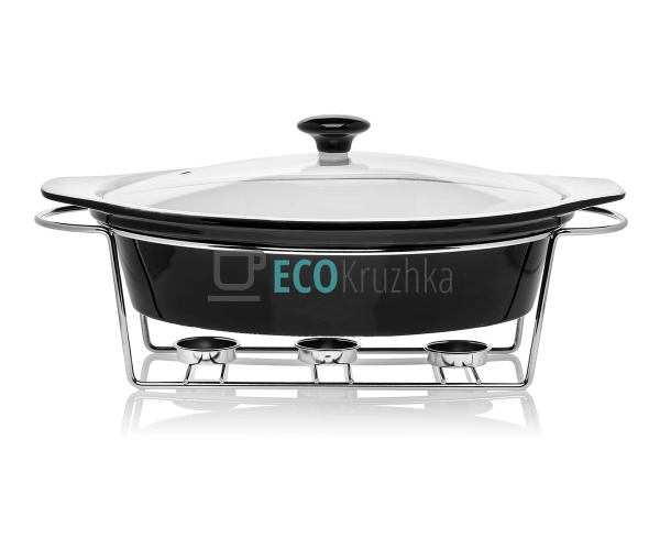 Марміт 2.3л прямокутний керамічний Овальний Чорний MR-11 ...