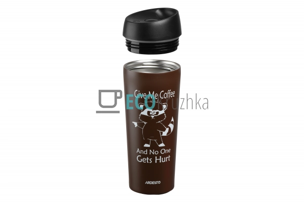 Термочашка Ardesto Coffee time Raccoon 450 мл, коричн.,  ...