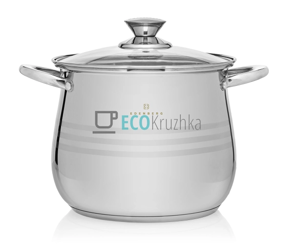 Каструля 8.8л Edenberg з нержавіючої сталі з кришкою Капля EB-534