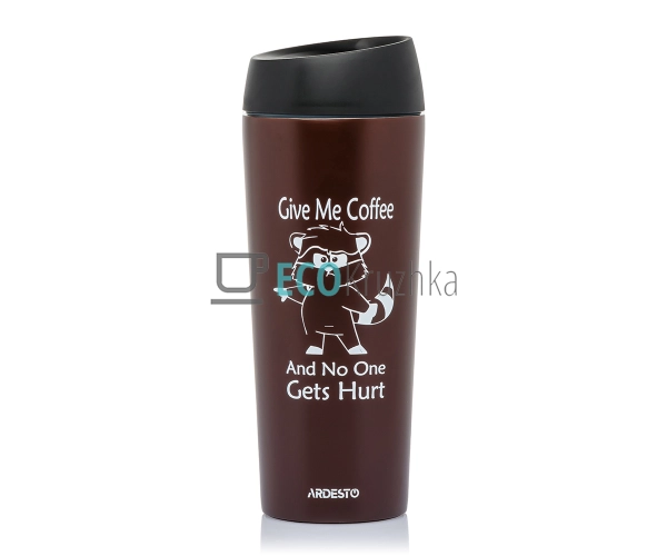 Термочашка Ardesto Coffee time Raccoon 450 мл, коричн.,  ...