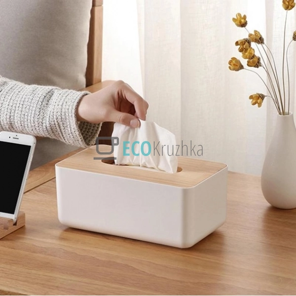 Серветниця пластмасова на стіл прямокутна з кришкою, з Д ...