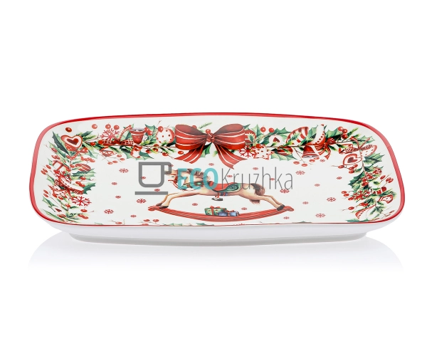 Блюдо прямокутне порцелянове "Різдвяна Фантазія" 33см (4 ... Блюдо прямокутне порцелянове "Різдвяна Фантазія" 33см (4 ...