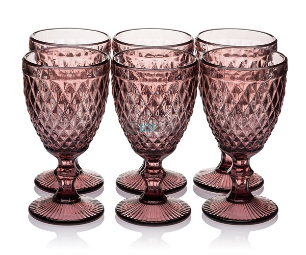 Келихи для вина з кольорового скла 6 шт Glassware 320мл  ...