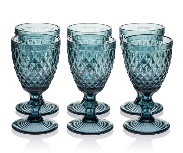 Келихи для вина з кольорового скла 6 шт Glassware 240мл  ...