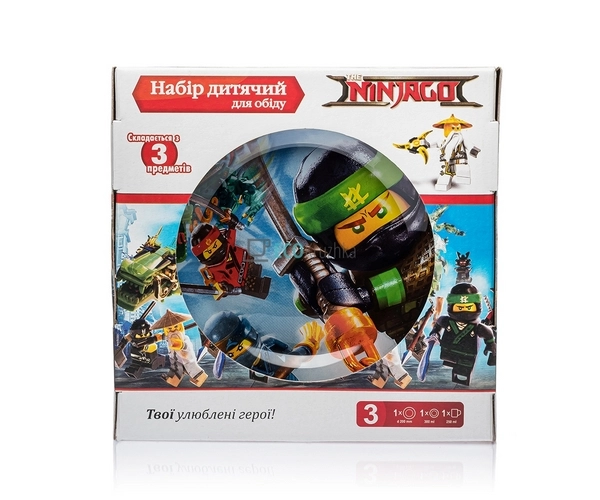 Набір скляного посуду для дітей 3 предмета Ніндзяго EK10 ...