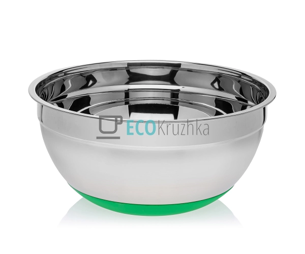 Миска 28х13 см із нержавіючої сталі з антискользьким дном Kamille KM-4351