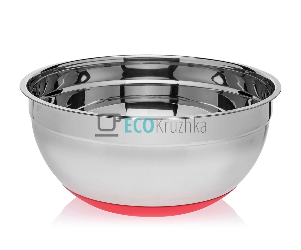 Миска 30х14 см із нержавіючої сталі з антискользьким дном Kamille KM-4352