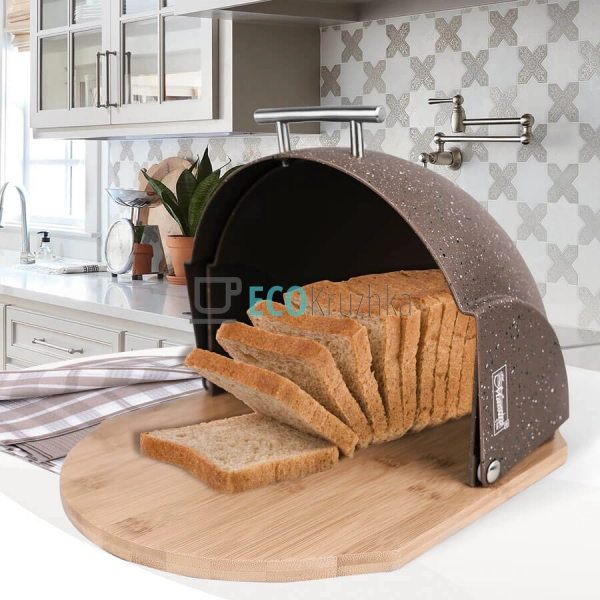 Хлібниця Maestro з бамбуковою основою та відкидной кришк ...