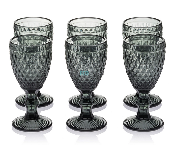 Набір чарок з кольорового скла 6 шт Glassware 40 мл Сіри ...