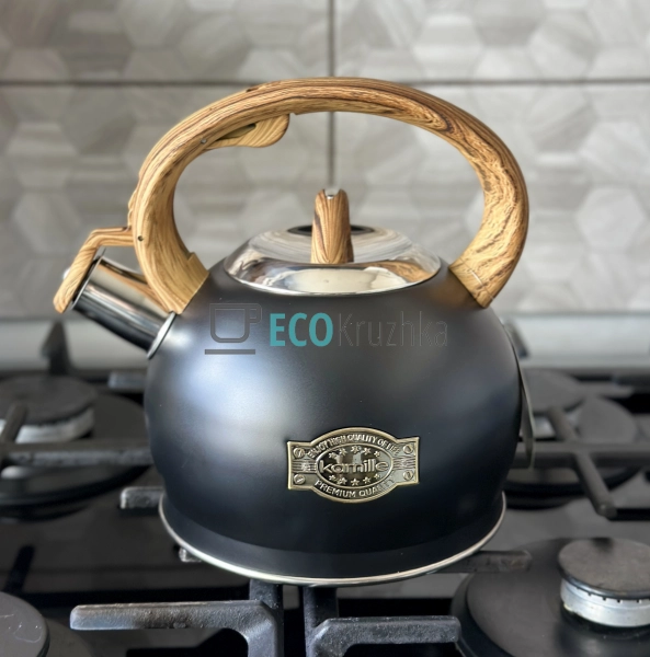 Чайник 2 л з нержавіючої сталі зі свистком та ручкою "so ... Чайник 2 л з нержавіючої сталі зі свистком та ручкою "so ...