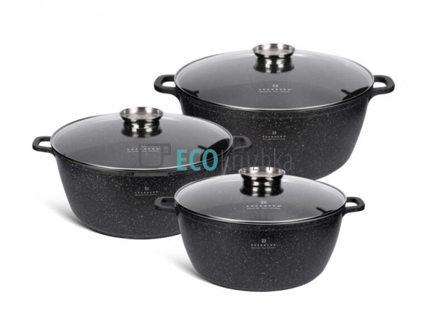 Набір каструль Edenberg 6 предметів з мармуровим антипри ... Набір каструль Edenberg 6 предметів з мармуровим антипри ...
