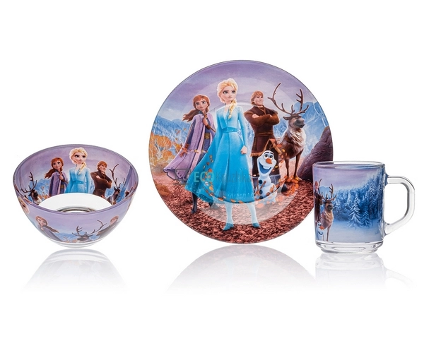 Набір скляного посуду для дітей 3 предмета Фрозен сімя 4 ...