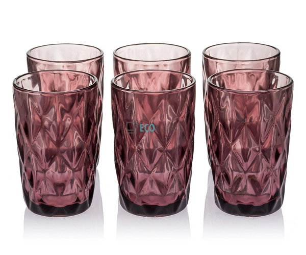 Набір кольорових склянок 6шт Glassware 350мл Рожевий EK9 ... Набір кольорових склянок 6шт Glassware 350мл Рожевий EK9 ...