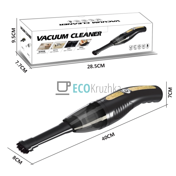 Вакуумний пилосос 2в1 для авто та дому - компактний помі ...