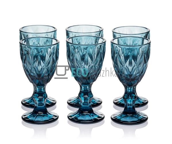 Набір чарок з кольорового скла 6 шт Glassware 40 мл Сині ... Набір чарок з кольорового скла 6 шт Glassware 40 мл Сині ...